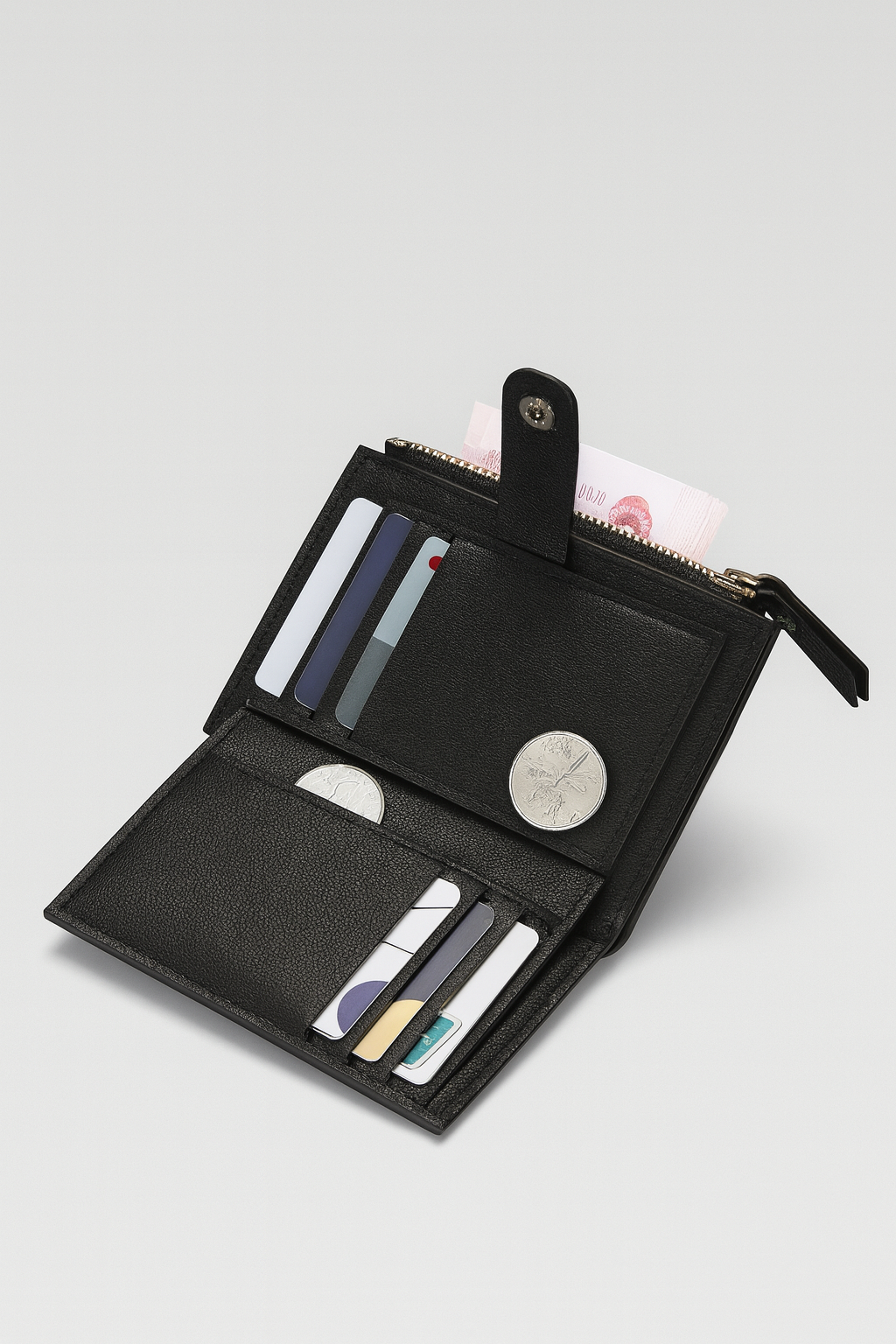 Mini portefeuille – Porte-cartes multi-fentes (cuir vegan PU)