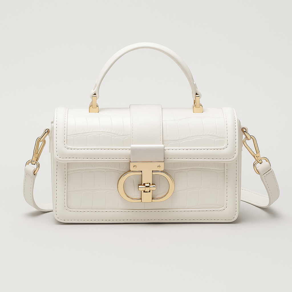 Sac à épaule de luxe femme en cuir fendu embossé alligator