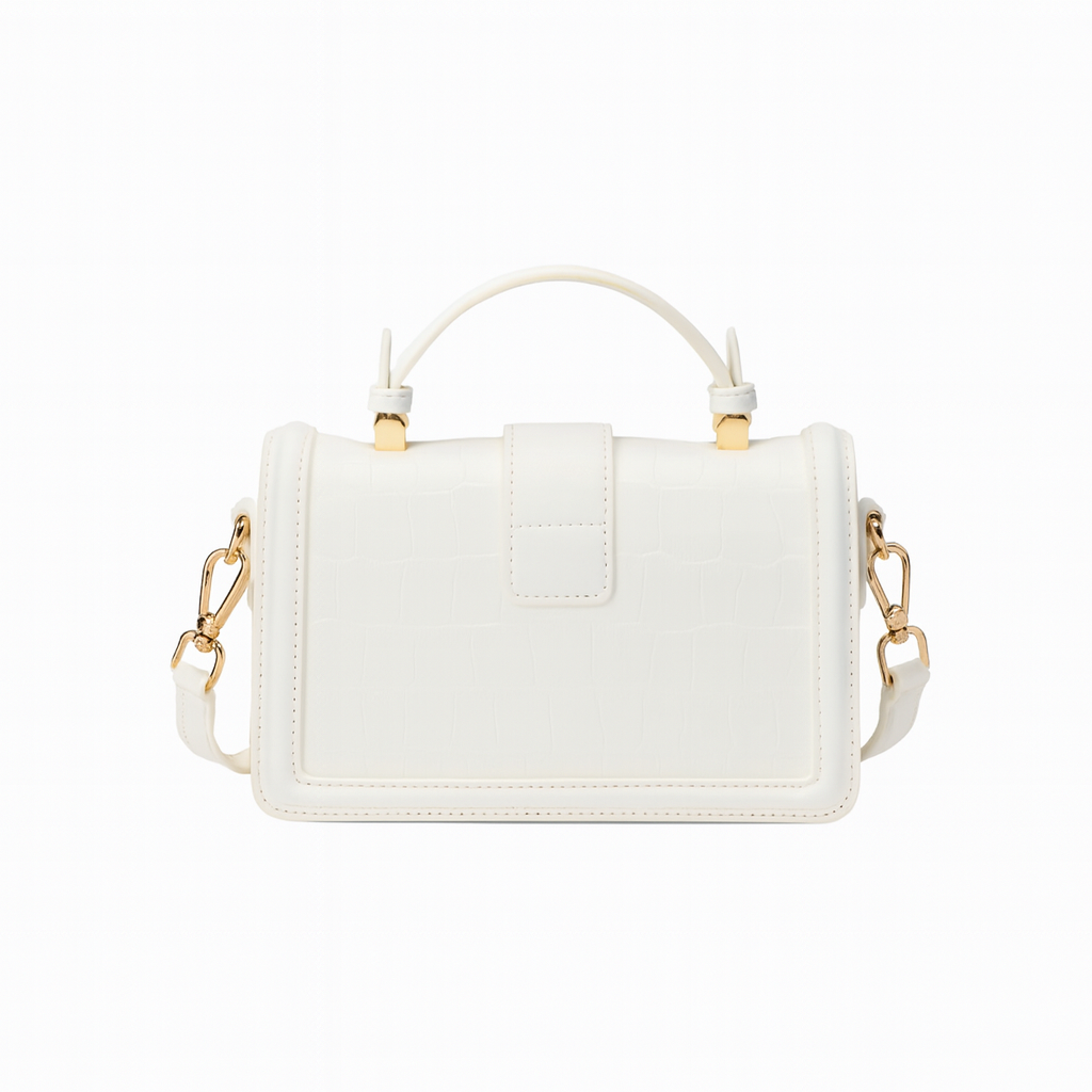 Sac à épaule de luxe femme en cuir fendu embossé alligator