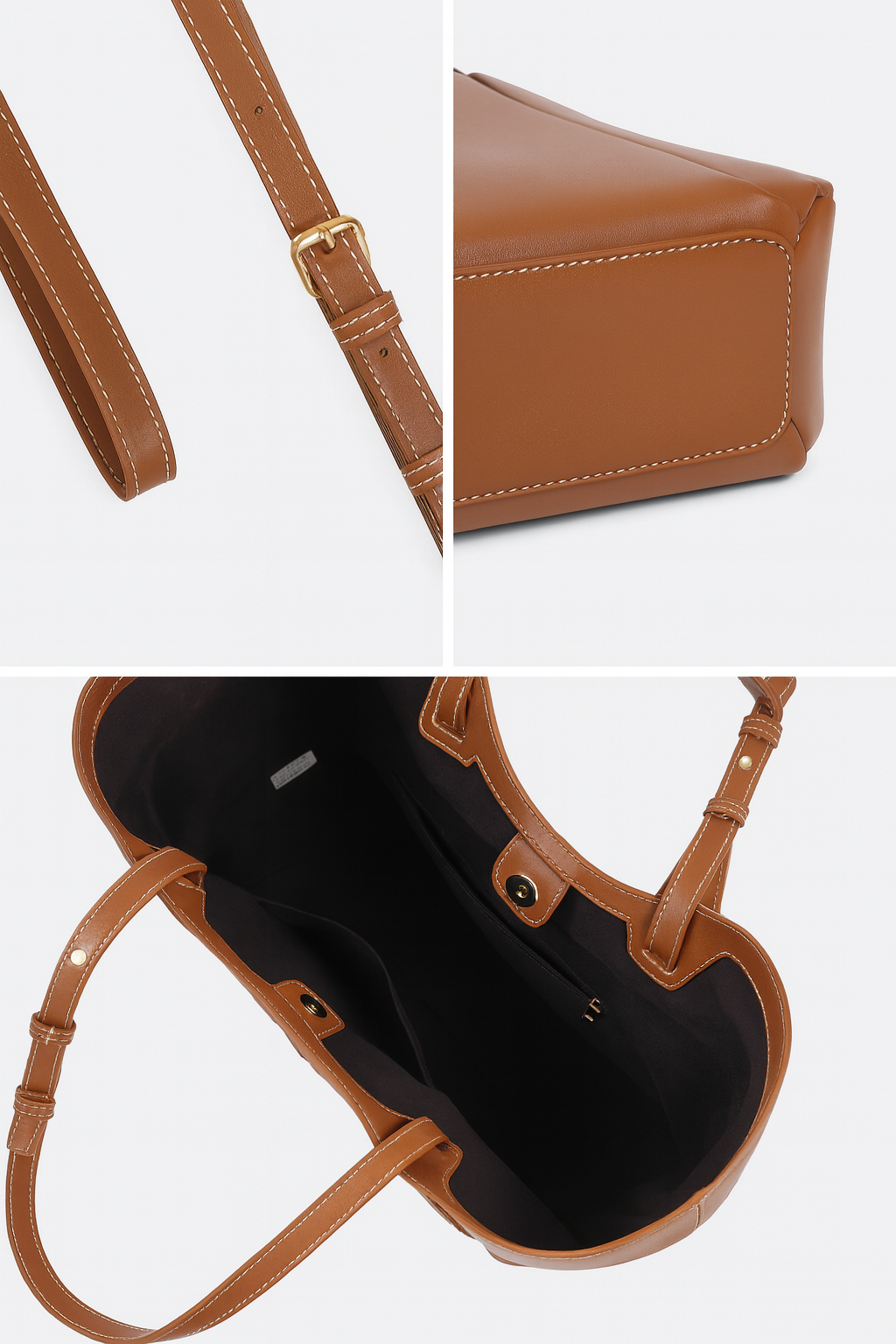 Sac à main-Grand fourre-tout cuir vegan( PU prémium )