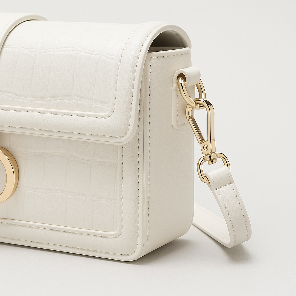 Sac à épaule de luxe femme en cuir fendu embossé alligator